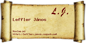 Leffler János névjegykártya
